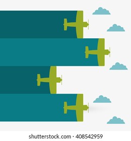 Airplane illustration design, editable vector