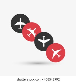 Airplane illustration design, editable vector