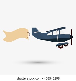 Airplane illustration design, editable vector