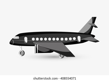 Airplane illustration design, editable vector