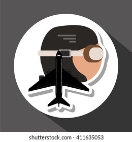 Airplane illustration design, editable vector