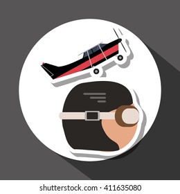 Airplane illustration design, editable vector