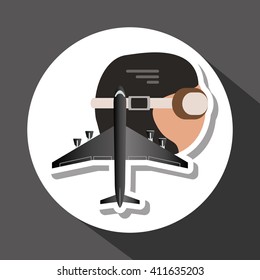 Airplane illustration design, editable vector