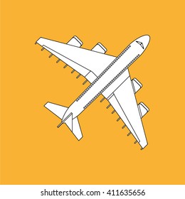 Airplane illustration design, editable vector