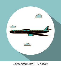Airplane illustration design, editable vector