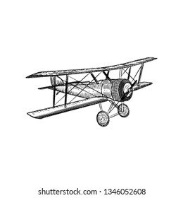 Airplane illustration in hand drawn vector 