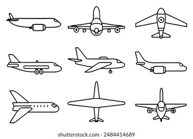 Ilustración de avión ideal para detalladas e intrincadas creaciones de arte de aviación