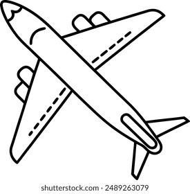 Airplane Illustration line path icon