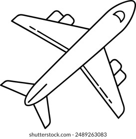 Airplane Illustration line path icon