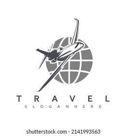 airplane illustration logo design vector