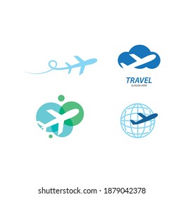 Airplane illustration logo vector design