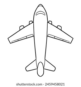 airplane illustration outline isolated vector	
