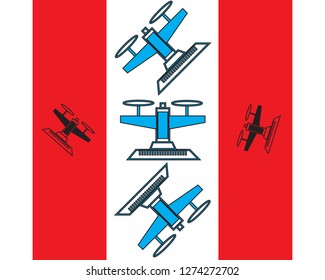 Airplane illustration vector icon - flat Vector