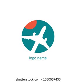 airplane ilustration logo vector