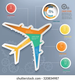 Airplane info graphic design, Business concept design. Clean vector.