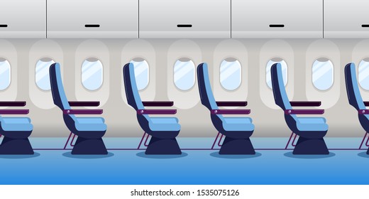 Airplane Inside Empty Plane Interior Seamless Stock Vector (Royalty ...