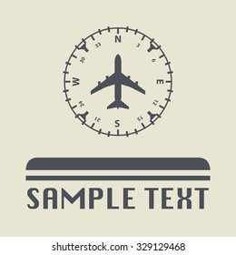 Airplane instruments icon or sign, vector illustration