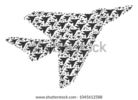 Airplane Intercepter collage combined in the combination of airplane intercepter pictograms. Vector iconized collage composed with simple elements.