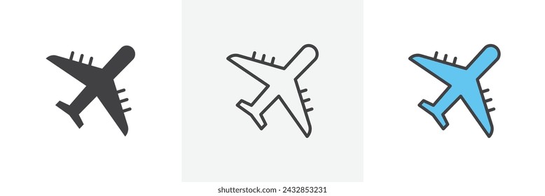 Airplane Isolated Line Icon Style Design. Simple Vector Illustration