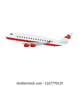 Airplane Isolated on White Background, Vector Illustration