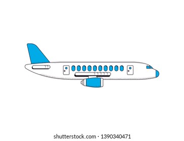 Airplane isolated on a white background. Vector illustration