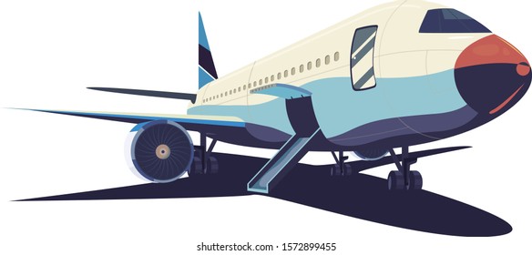 Airplane isolated on white background. illustration vector