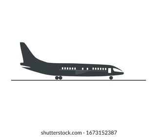 Flugzeug einzeln auf weißem Hintergrund. Design-Flugzeug Flat-Stil.
