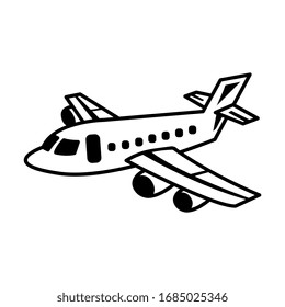 Airplane isolated on white background, vector
