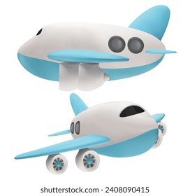 Airplane isolated on white background. Vector illustration. Eps 10. 