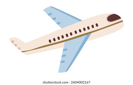 Airplane isolated on white background. Flat vector illustration. Travel and trip concept.