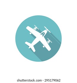 Airplane Isolated Vector Round Flat Icon Stock Vector (Royalty Free ...