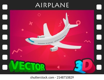 Airplane isometric design icon. Vector web illustration. 3d colorful concept