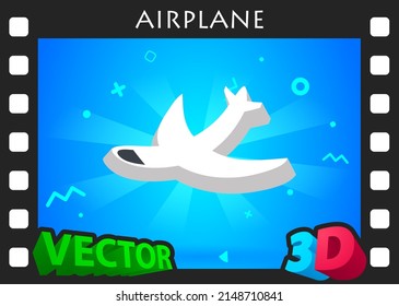 Airplane isometric design icon. Vector web illustration. 3d colorful concept