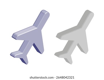 Ícone isométrico do avião sobre fundo branco