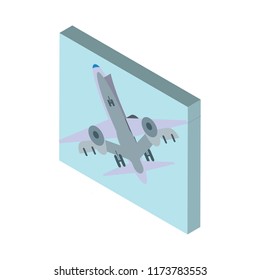 Airplane isometric left top view 3D icon