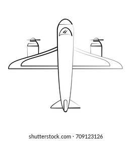 Airplane jet isolated