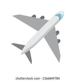Airplane jet isolated topview