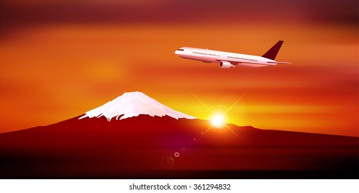 Airplane jet sky background