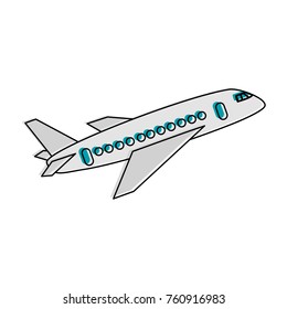 Airplane jet taking off