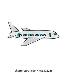 Airplane jet taking off