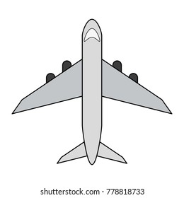 Airplane jet topview