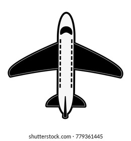 Airplane jet topview