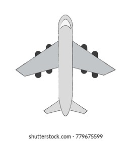 Airplane jet topview