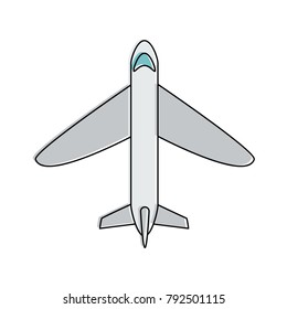 Airplane jet topview