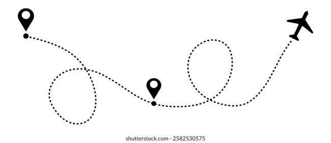 Airplane Journey Path Illustration. EPS10