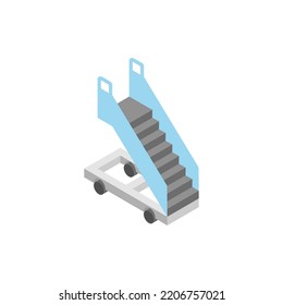 Airplane Ladder Isometric Icon. Vector Illustration