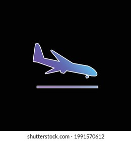 Airplane Landing blue gradient vector icon