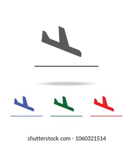airplane landing icon. Elements of airport multi colored icons. Premium quality graphic design icon. Simple icon for websites, web design, mobile app, info graphics on white background