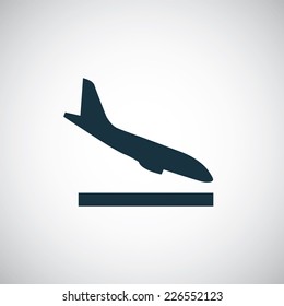 airplane landing icon on white background 