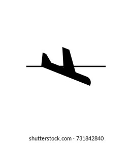 airplane landing icon on white background